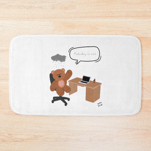 Item preview, Pretending to Work – Burnout Bear Office Life ( White / Transparent ) designed and sold by mintmono-studio.