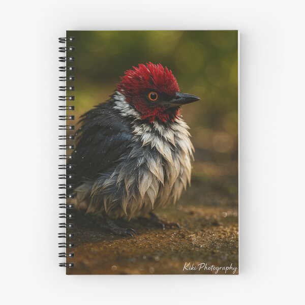 Item preview, Wet Red-Capped Cardinal in Forest Light designed and sold by kaltoumkiki.