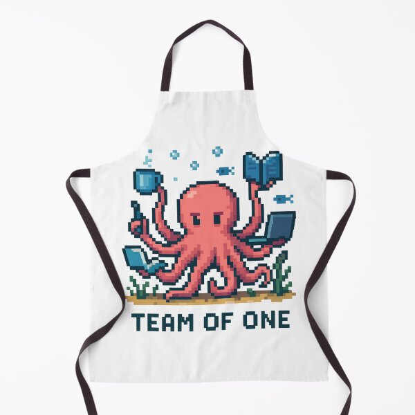 Item preview, Team of One – Pixel Octopus Multitasking Underwater Scene designed and sold by NaturePixel.
