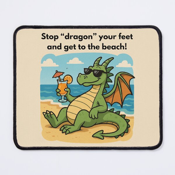 Item preview, Vintage Dragon at the Beach - Portrait designed and sold by Erin Orstrom's Art.