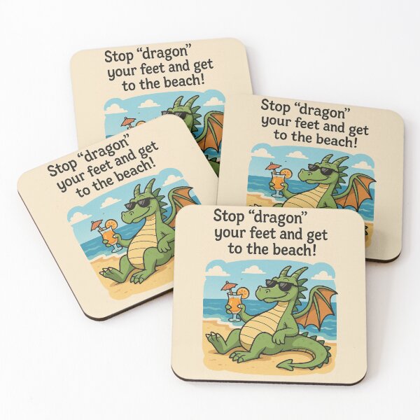 Item preview, Vintage Dragon at the Beach - Portrait designed and sold by Erin Orstrom's Art.