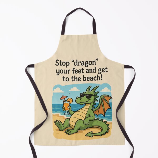 Item preview, Vintage Dragon at the Beach - Portrait designed and sold by Erin Orstrom's Art.