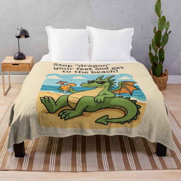Item preview, Vintage Dragon at the Beach - Portrait designed and sold by Erin Orstrom's Art.