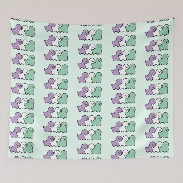 Item preview, Genderqueer Pride Chonky Dino Parade – Cute Dinosaur LGBTQ+ Flag Design designed and sold by gyenayme.