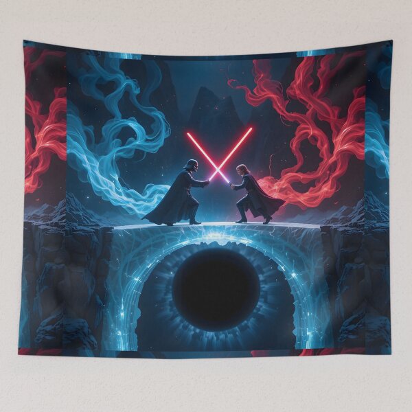 Item preview, Clash Fight Fates Light Versus Dark Red Blue designed and sold by ART ATTACK ZONE.