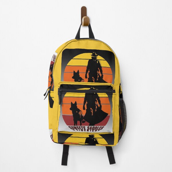 Item preview, Sunsets Saddle & Sidekicks Retro Dog and Cowboy Silhouette against a Sunset designed and sold by AM-Storefront.
