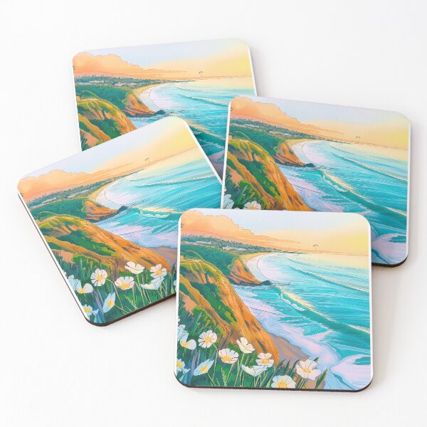 Item preview, Black’s Beach Surf Poster • La Jolla Torrey Pines California Surf Art • San Diego Coastal Print • Cliffside Ocean Decor designed and sold by HELEKAICo.