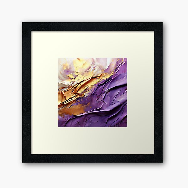 Item preview, Purple And Golden Abstract Art Heavy Broad Brushstrokes designed and sold by DEC02.