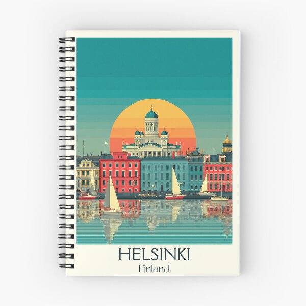 Item preview, Helsinki Finland Vintage Travel Poster | Cathedral & Harbor Retro Art designed and sold by TuncGK.