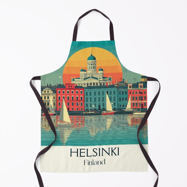 Item preview, Helsinki Finland Vintage Travel Poster | Cathedral & Harbor Retro Art designed and sold by TuncGK.