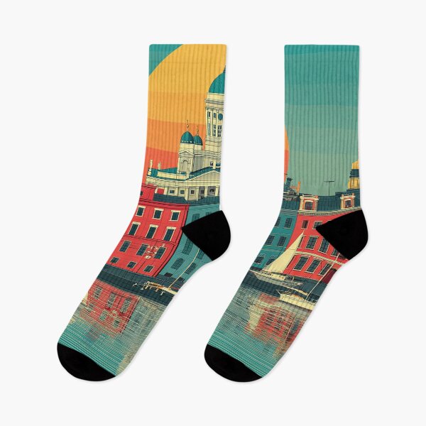 Item preview, Helsinki Finland Vintage Travel Poster | Cathedral & Harbor Retro Art designed and sold by TuncGK.
