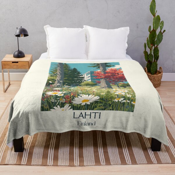 Item preview, Lahti Finland Vintage Travel Poster | Summer Forest & Flowers Art designed and sold by TuncGK.