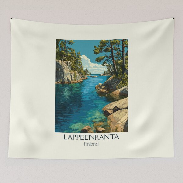 Item preview, Lappeenranta Finland Vintage Poster | Lake Saimaa Retro Art designed and sold by TuncGK.