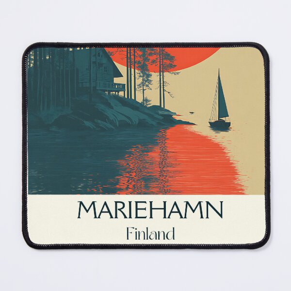 Item preview, Mariehamn Åland Islands Vintage Poster | Retro Sailing & Sunset Art designed and sold by TuncGK.