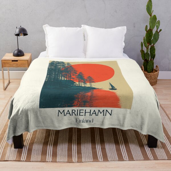 Item preview, Mariehamn Åland Islands Vintage Poster | Retro Sailing & Sunset Art designed and sold by TuncGK.