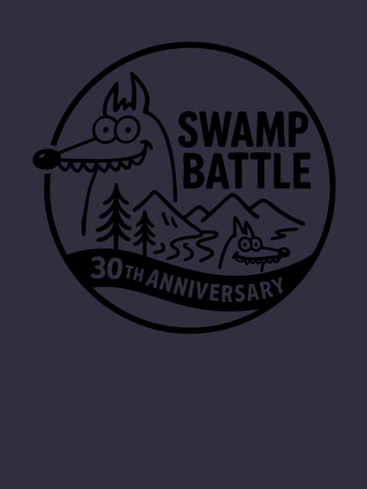Thumbnail 3 of 3, Racerback Tank Top, Swamp Battle - Black designed and sold by MrFunGnome.