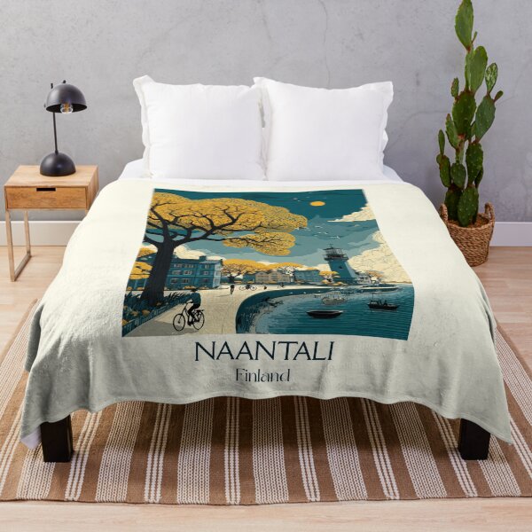 Item preview, Naantali Finland Vintage Travel Poster | Old Town & Moominworld Art designed and sold by TuncGK.