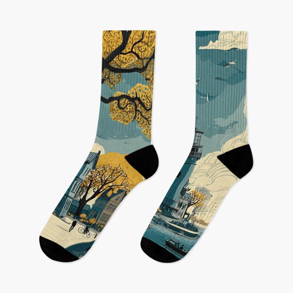 Item preview, Naantali Finland Vintage Travel Poster | Old Town & Moominworld Art designed and sold by TuncGK.