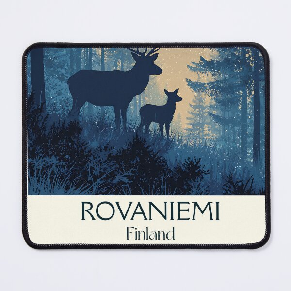 Item preview, Rovaniemi Finland Vintage Travel Poster | Lapland Reindeer Night Art designed and sold by TuncGK.