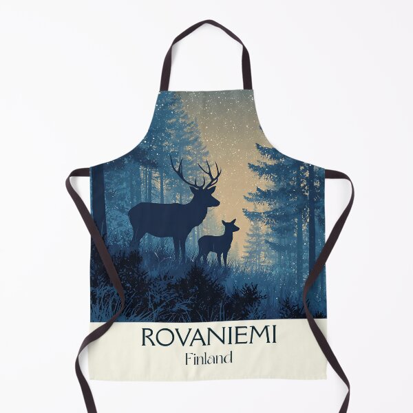Item preview, Rovaniemi Finland Vintage Travel Poster | Lapland Reindeer Night Art designed and sold by TuncGK.