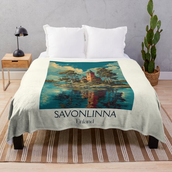 Item preview, Savonlinna Finland Vintage Travel Poster | Olavinlinna Castle Art designed and sold by TuncGK.