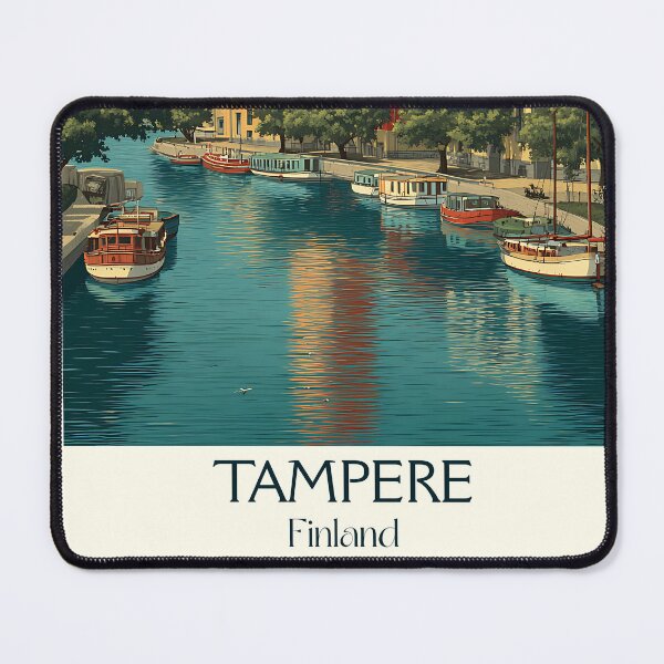 Item preview, Tampere Finland Vintage Travel Poster | Industrial Cityscape Retro Art designed and sold by TuncGK.