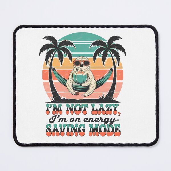 Item preview, Energy Saving Mode – Retro Sloth Beach Chill designed and sold by Taans-Creation.