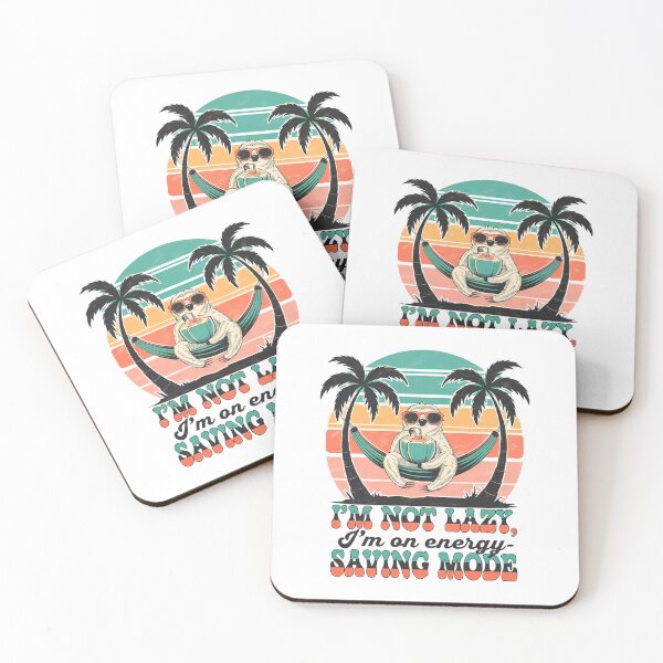 Item preview, Energy Saving Mode – Retro Sloth Beach Chill designed and sold by Taans-Creation.