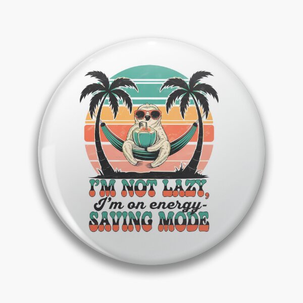 Item preview, Energy Saving Mode – Retro Sloth Beach Chill designed and sold by Taans-Creation.