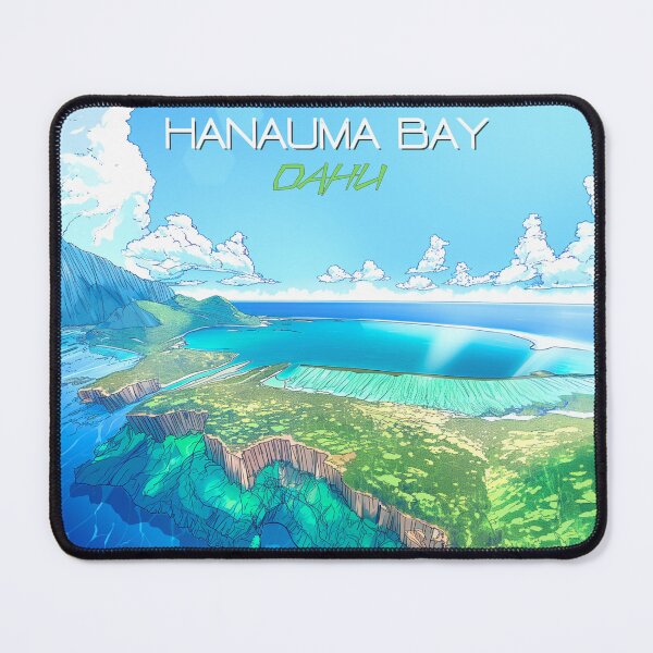 Item preview, Hanauma Bay Surf Poster • Oahu Hawaii • Tropical Snorkel & Surf Art • Coastal Wall Decor designed and sold by HELEKAICo.