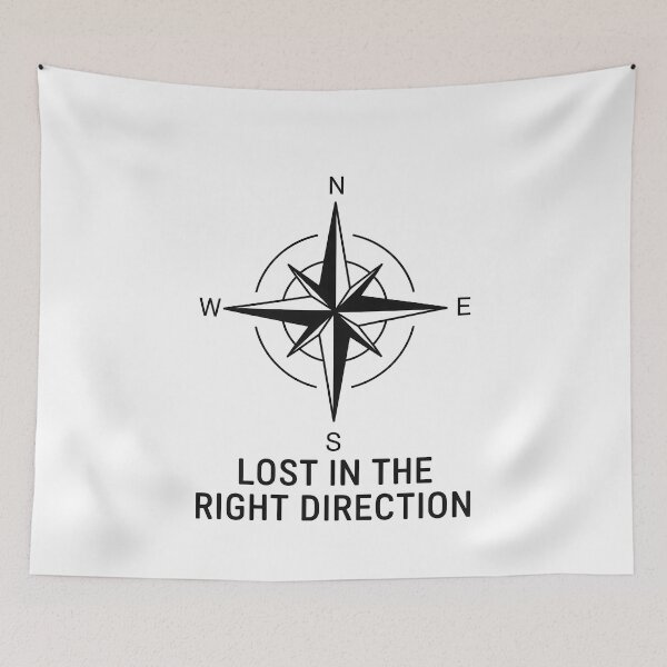 Item preview, Lost in the Right Direction Compass Wanderlust  designed and sold by k3rstman1.