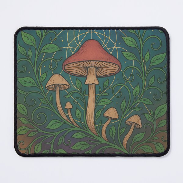 Item preview, “Lush Mycelium” – Vines & Mushrooms in Sacred Symmetry designed and sold by Sharp Insight.