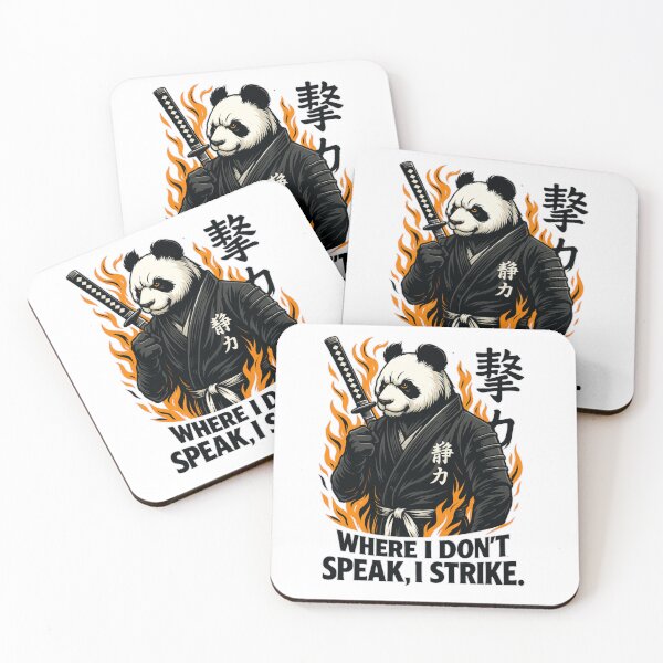 Item preview, Panda Samurai – Silent Power Martial Arts Illustration designed and sold by JenniferCreaArte .
