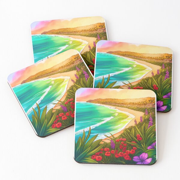 Item preview, Laguna Beach Surf Poster • Orange County Coastal Art • California Reef Break Print designed and sold by HELEKAICo.