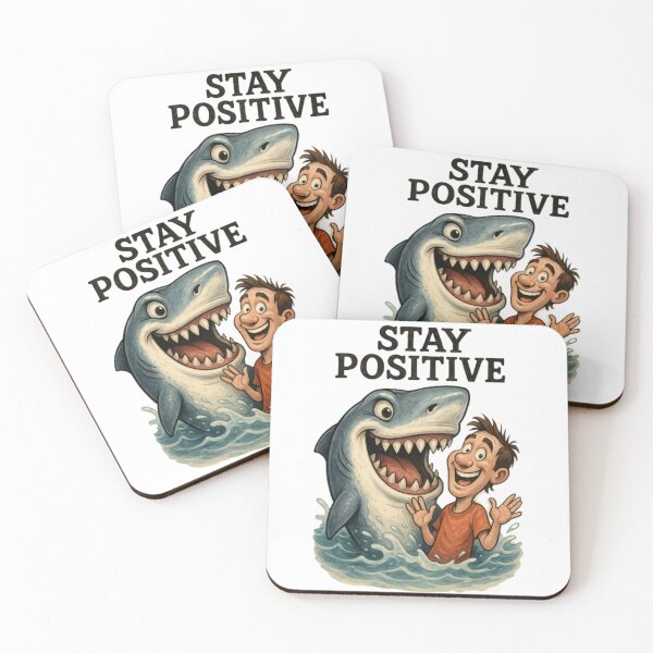 Item preview, Stay Positive Shark  designed and sold by MuscleCarTs.