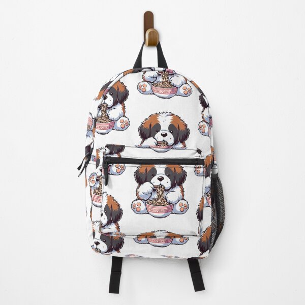 Item preview, Saint Bernard Anime Dog Eating Ramen Noodles designed and sold by doodIllustrate.
