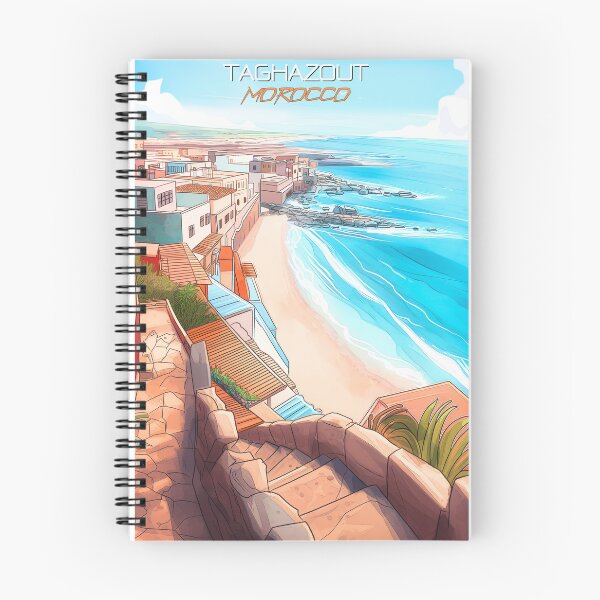 Item preview, Taghazout Surf Poster • Morocco Atlantic Coast • Anchor Point Surf Art • Moroccan Surf Village Print designed and sold by HELEKAICo.