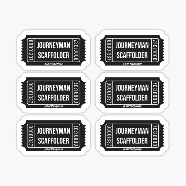 Item preview, Journeyman Scaffolder Ticket 6-Pack designed and sold by Scaffoldhood Clothing Inc..