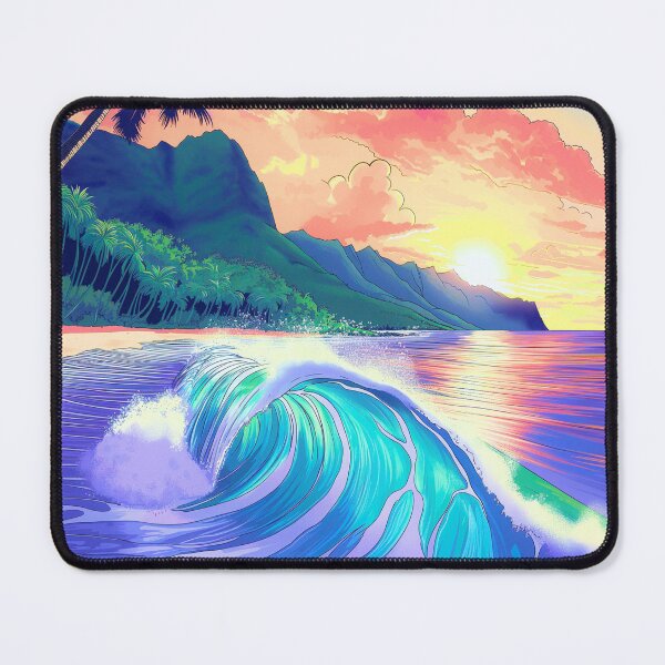 Item preview, Pavones Surf Poster • Costa Rica Long Left Point • Pacific Coast Travel Art designed and sold by HELEKAICo.