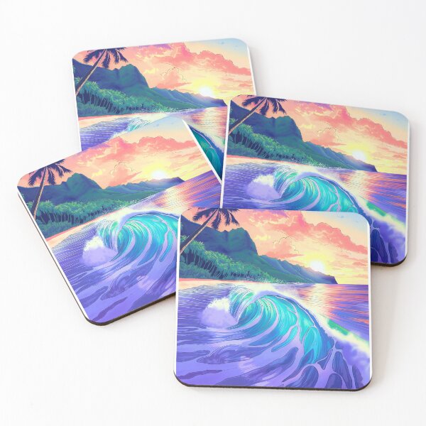 Item preview, Pavones Surf Poster • Costa Rica Long Left Point • Pacific Coast Travel Art designed and sold by HELEKAICo.