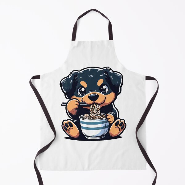 Item preview, Rottweiler Anime Dog Eating Ramen Noodles designed and sold by doodIllustrate.