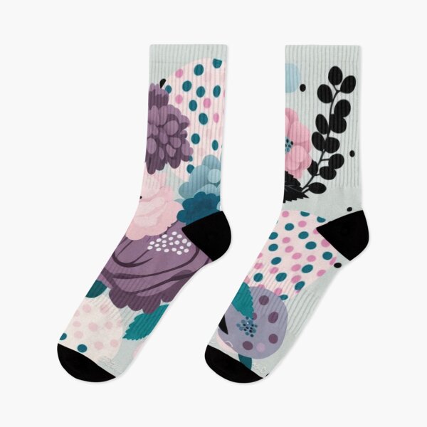 Item preview, Modern Floral Bouquet with Polka Dot Pastel Background designed and sold by PaintbrushPlace.