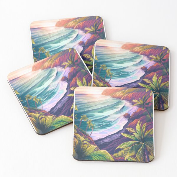 Item preview, Punaluu Beach Surf Poster • Big Island Hawaii • Black Sand & Honu Turtle Art designed and sold by HELEKAICo.