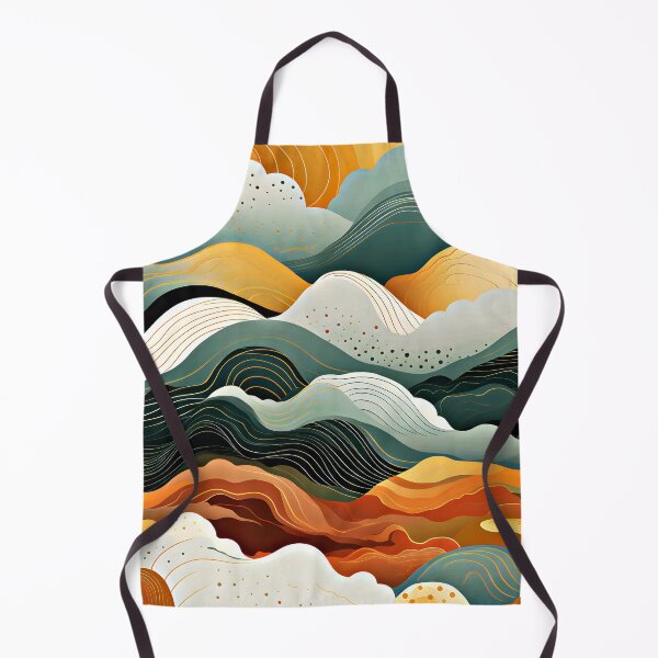 Item preview, Mountain Landscape Wavy Abstract Designs At Golden Sunrise designed and sold by DEC02.