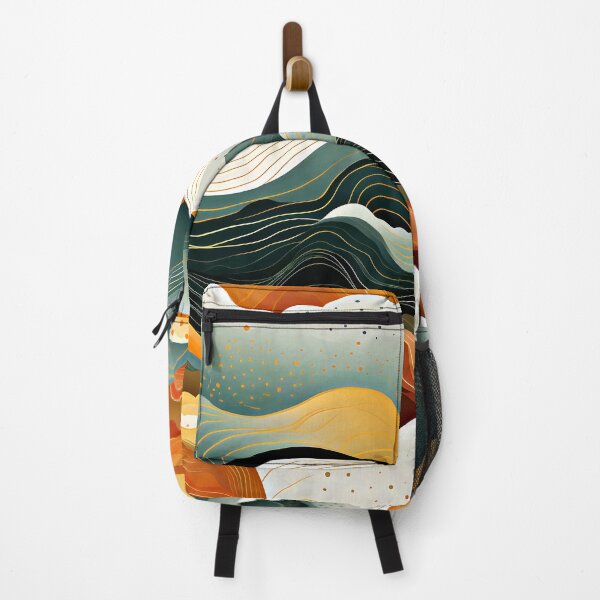 Item preview, Mountain Landscape Wavy Abstract Designs At Golden Sunrise designed and sold by DEC02.