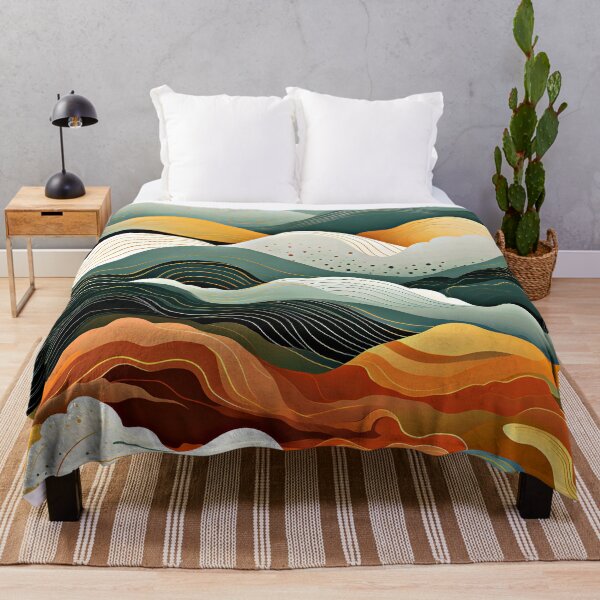 Item preview, Mountain Landscape Wavy Abstract Designs At Golden Sunrise   designed and sold by DEC02.