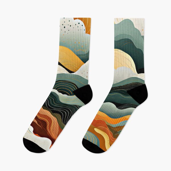 Item preview, Mountain Landscape Wavy Abstract Designs At Golden Sunrise   designed and sold by DEC02.