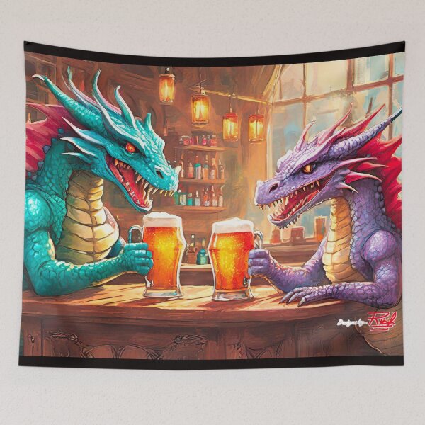 Item preview, "Dragons Having a Beer in a Tavern"  Design by Rich AMeN Gill  designed and sold by RichAMeNGill.