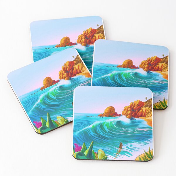Item preview, Salina Cruz Surf Poster • Oaxaca Mexico • Pacific Point Break Art designed and sold by HELEKAICo.