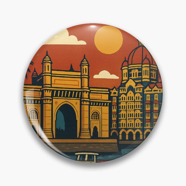 Item preview, Mumbai Skyline with Gateway of India and Ferry on Arabian Sea designed and sold by Aryabek.